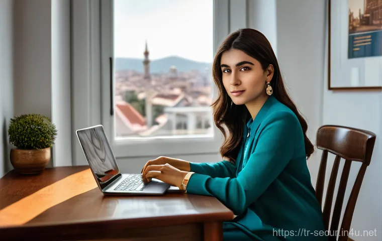 정보보안학 보안 교육 프로그램 - **Prompt:** A discerning young Turkish woman, dressed in a stylish yet modest business-casual outfit...
