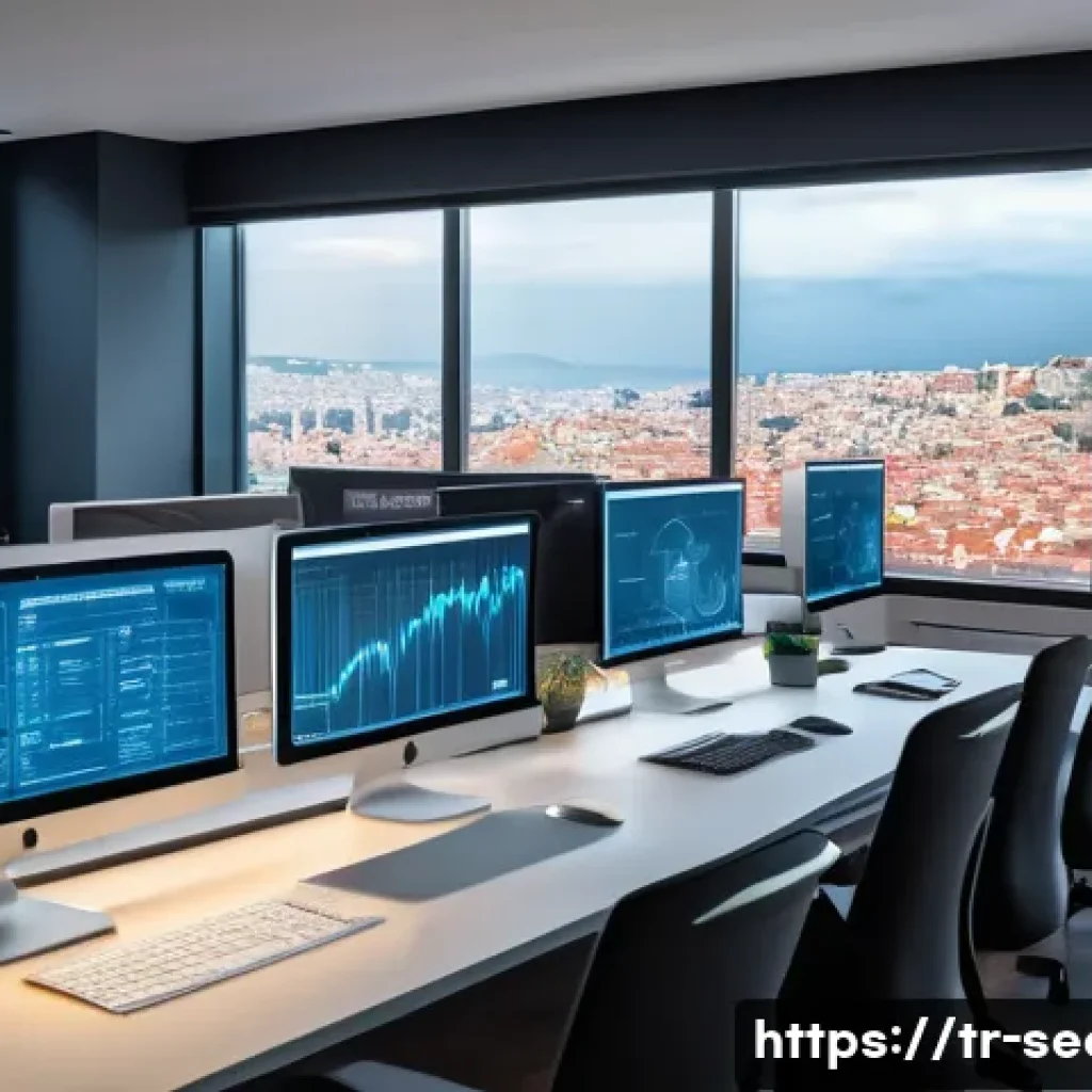 정보보안학 EDR Endpoint Detection Response - A modern Turkish small business office environment with a diverse team of professionals actively mon...