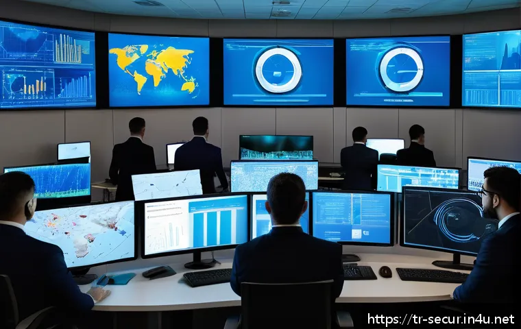정보보안학 IDS IPS 시스템 - A modern Turkish office environment with diverse IT professionals monitoring multiple large screens ...