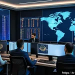 정보보안학 공격 경로 분석 - A modern cybersecurity operations center in Istanbul, featuring diverse Turkish IT professionals ana...